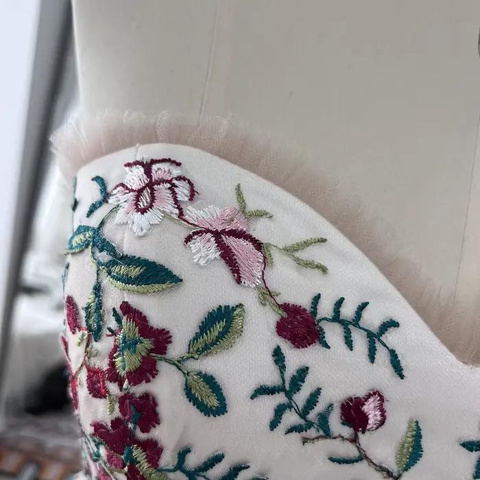 Mryarce robes de mariée de couleur florale chérie Corset dos doux Tulle une ligne robes de mariée