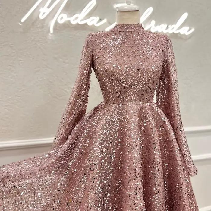 Robe de soirée de mariage arabe de Dubaï pour femme musulmane 2026