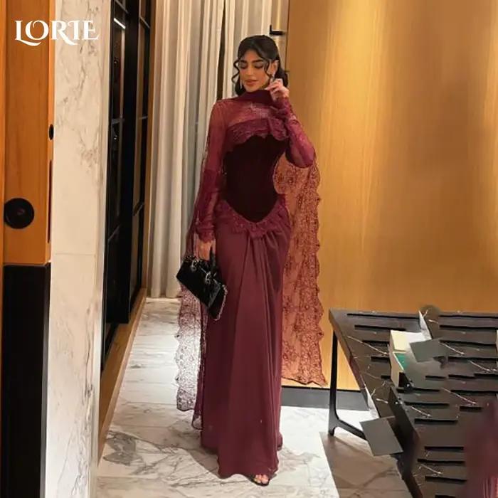 Robe de soirée LORIE en polyester avec décolleté en V et silhouette sirène pour femmes, élégante et personnalisable pour toutes occasions spéciales