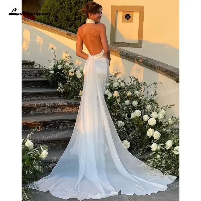 Robe de mariée sirène minimaliste en satin