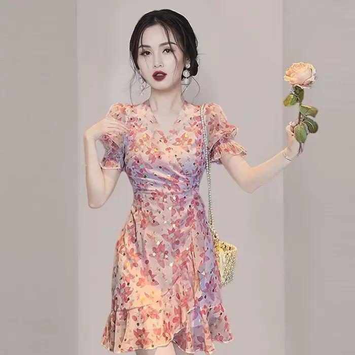Robe florale de Style doux pour femmes