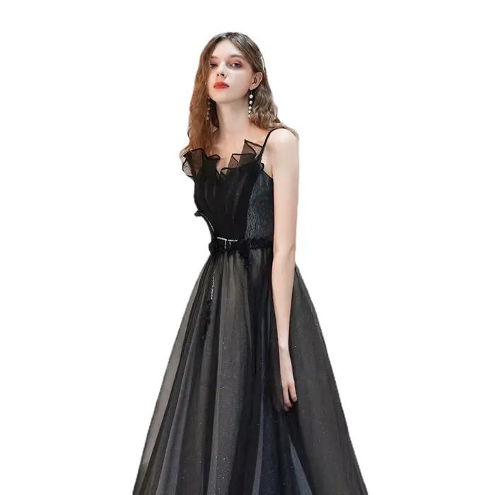 Robe préppy en polyester avec broderie et zip pour femmes, idéale pour soirées d'anniversaire, remises de diplômes, examens d'art et autres occasions spéciales