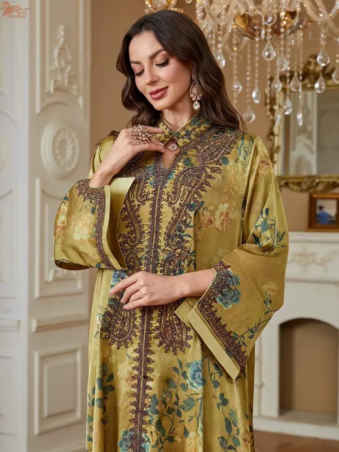 Robe Ramadan Caftan marocain pour Occasions robes de soirée Satin Abaya femme dubaï luxe femmes