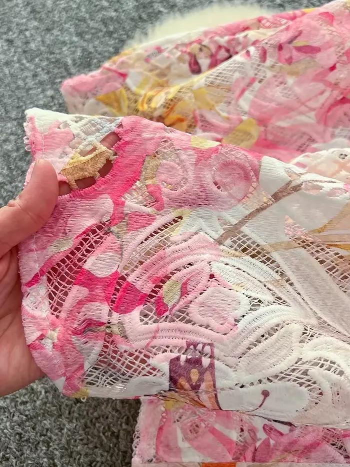 Robe longue imprimée de fleurs pour vacances