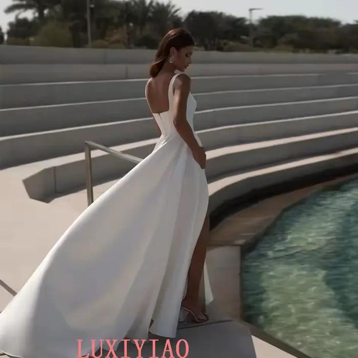 Robes De mariée carrées simples personnalisées