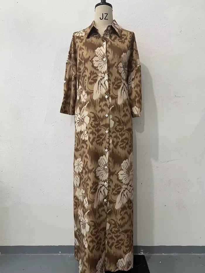 4 couleurs Caftan robe de soirée longue ample pour les femmes Abaya Chic impression