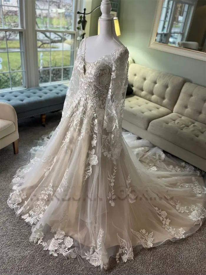HERBURN Robes de mariée délicates en forme de A pour femmes