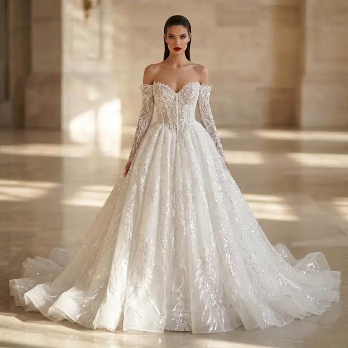 Robes de mariée florales Sheer Fairy pour femmes