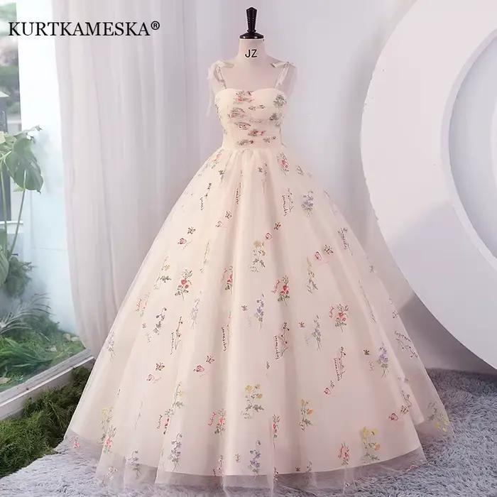 Luxe broderie florale longue soirée de bal robes de tir de mariage femmes 2025 fête d'été Occasions formelles robe de réception