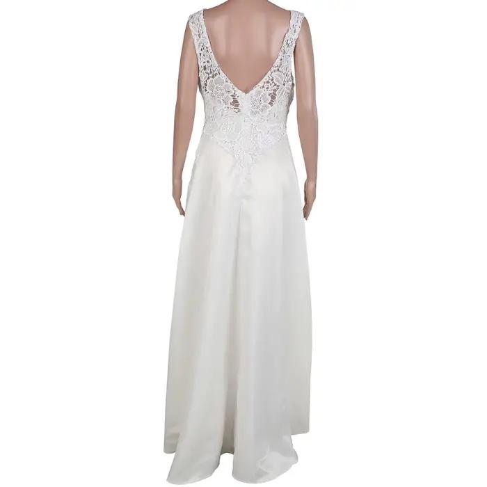 Robes en vente liquidation femmes mode solide dentelle Patchwork sans manches fête longue col en v robe de Cocktail