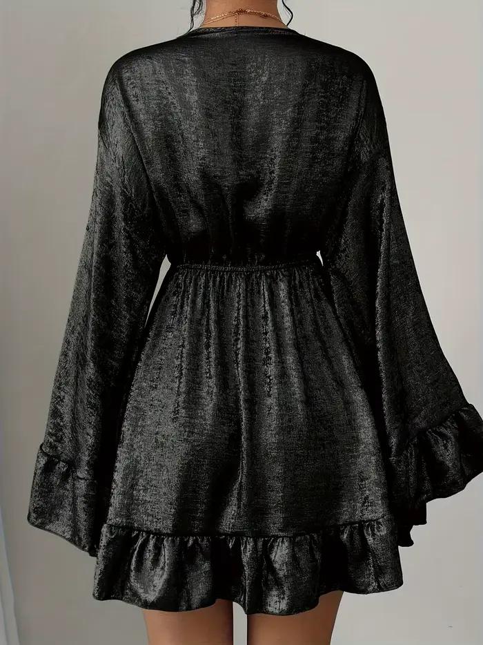 Robe mini en velours noir pour femme