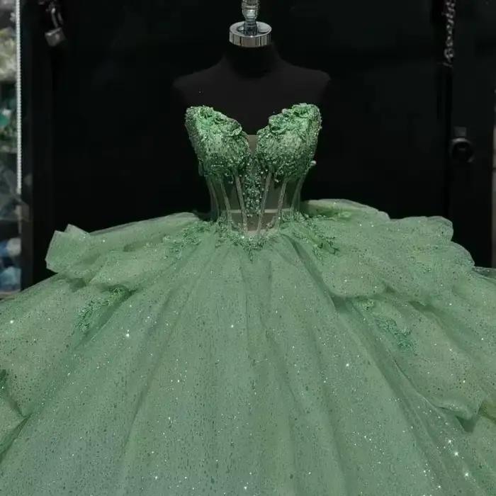Robes de Quinceañera vert sauge SWEMILE