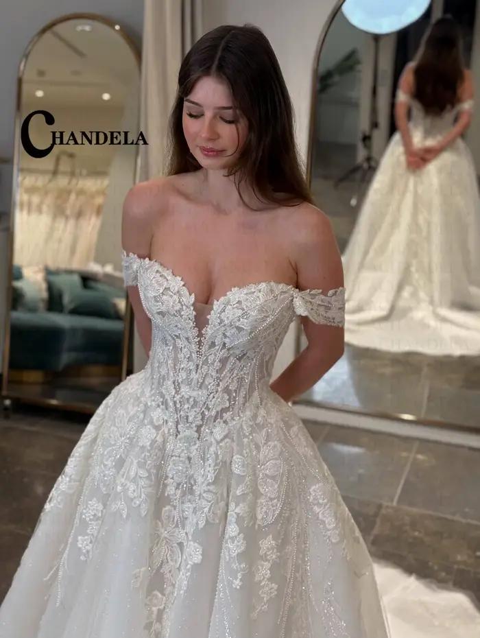 CHANDELA Robe de mariée de bal élégante pour femme