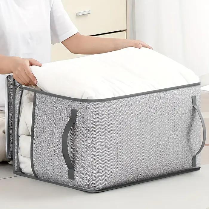 Sac de rangement de très grande capacité, avec poignée, pour vêtements, courtepointes et couvertures