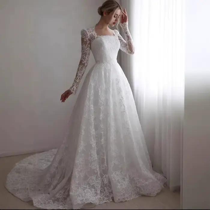 Robe de mariée à manches longues