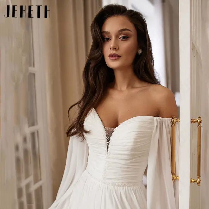 Robe de Mariée A-Line Mousseline JEHETH Personnalisable