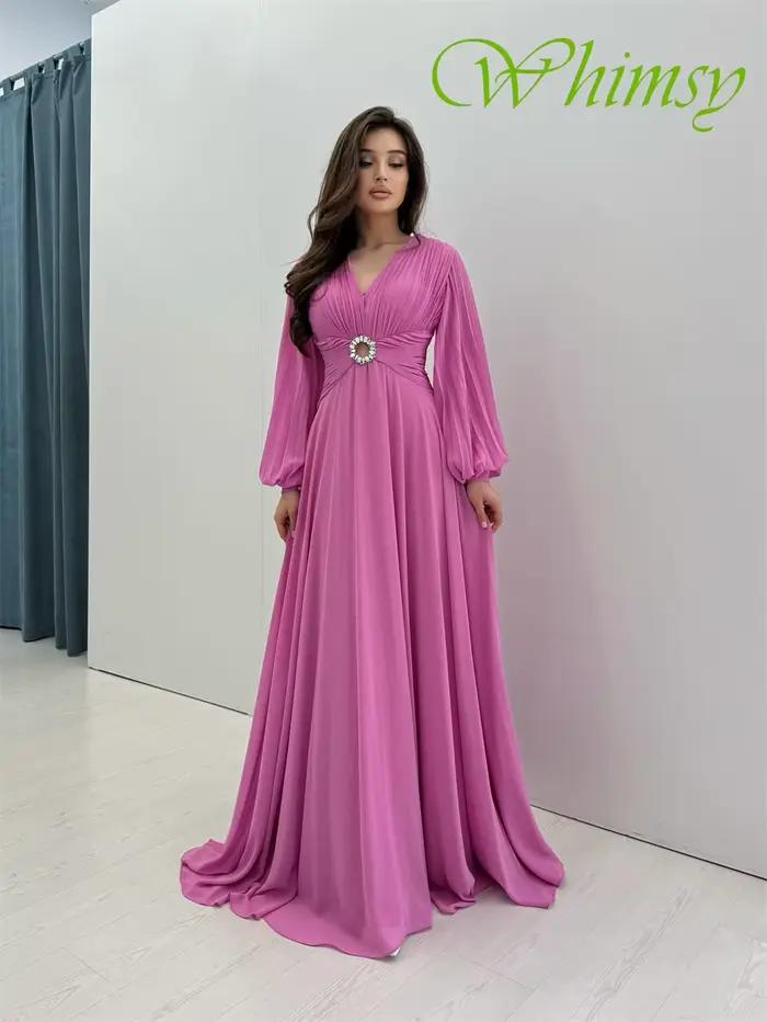 Robe de soirée formelle personnalisée en mousseline de soie