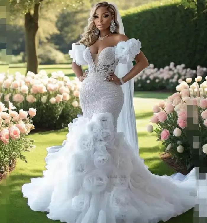 Robes de mariée magnifiques de luxe 2025 fleurs