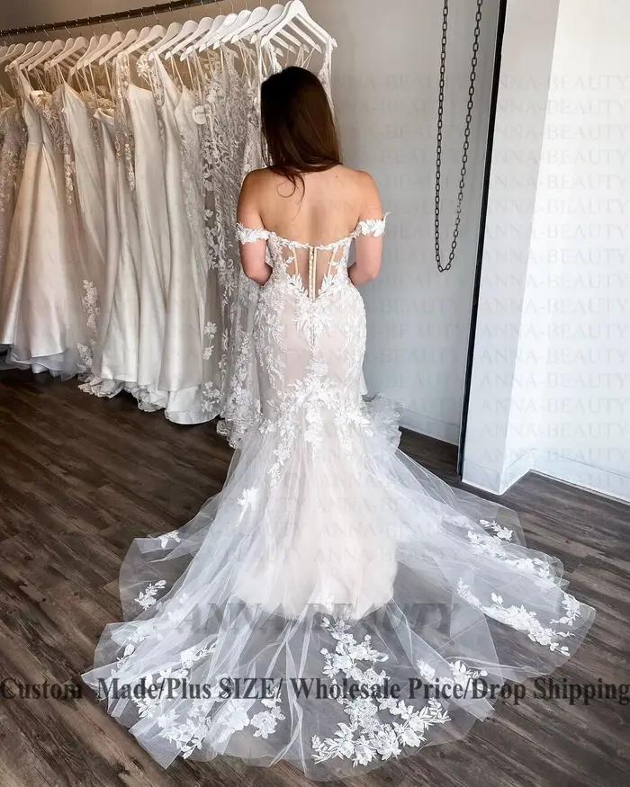 Anna-Robe de Mariée Trompent Personnalisée pour Femme