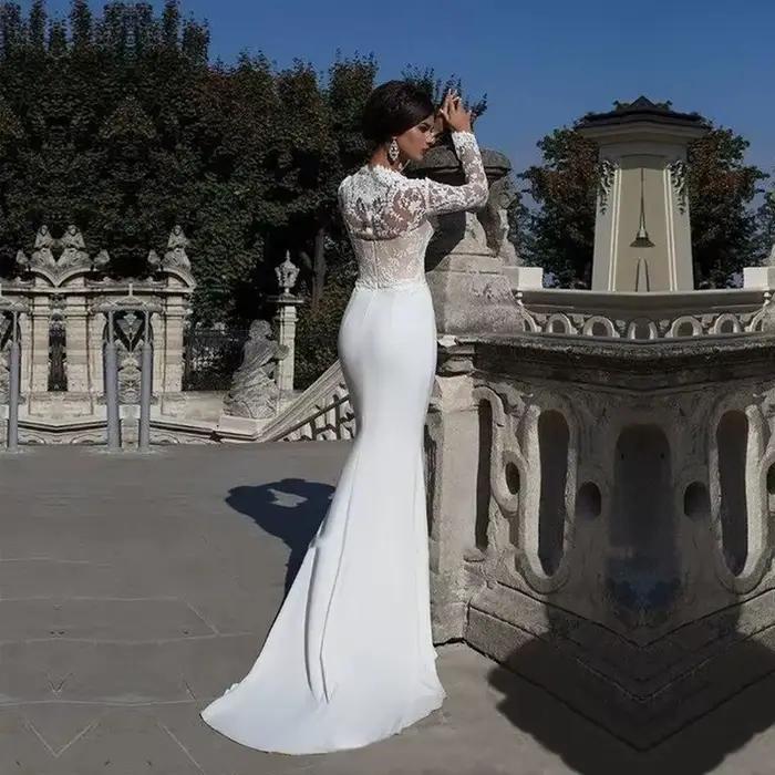 Robes De mariée en dentelle à manches longues