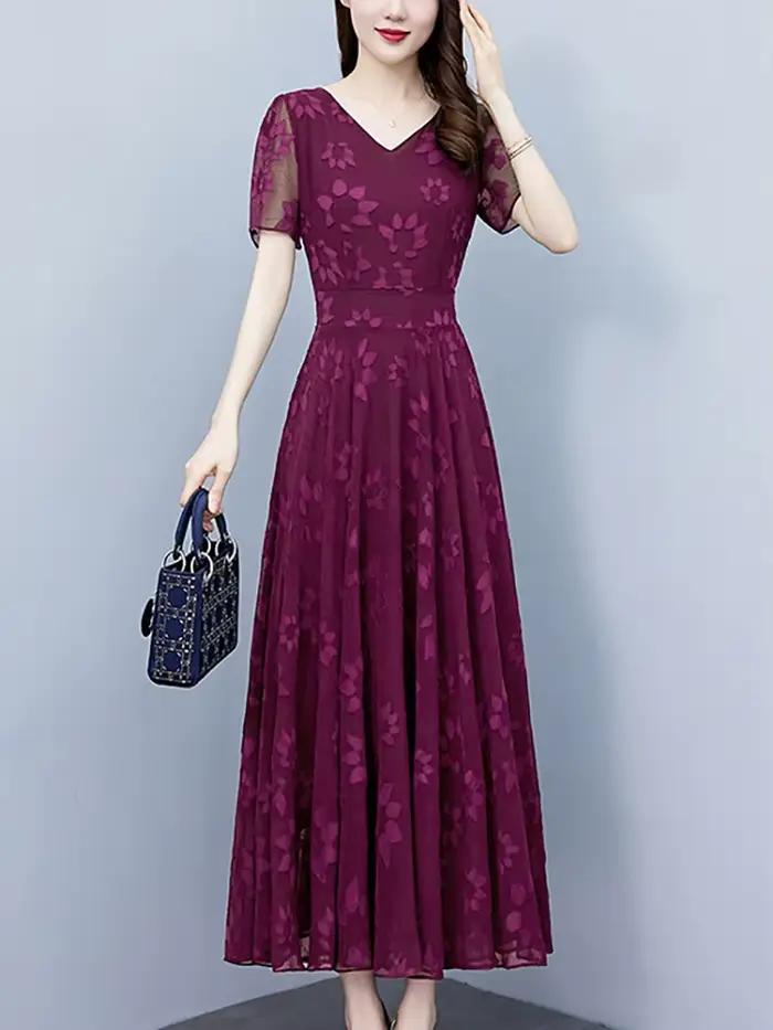 Robe Mi-Longue en Jacquard pour Femme