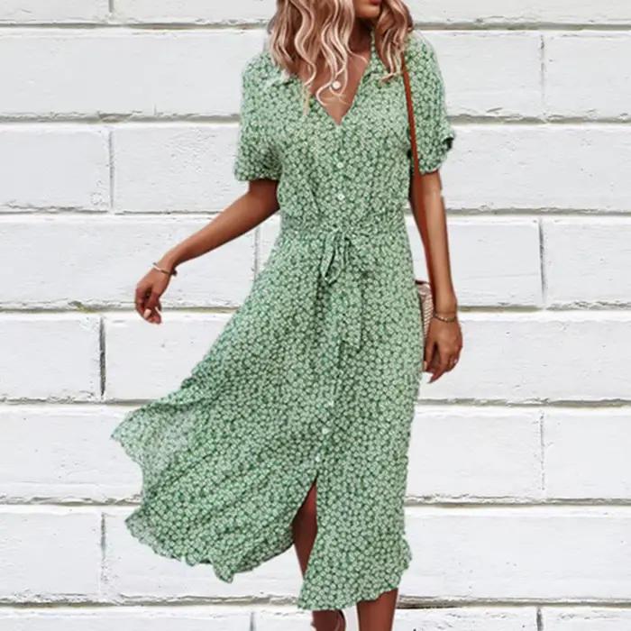 Robe mi-longue décontractée pour femmes
