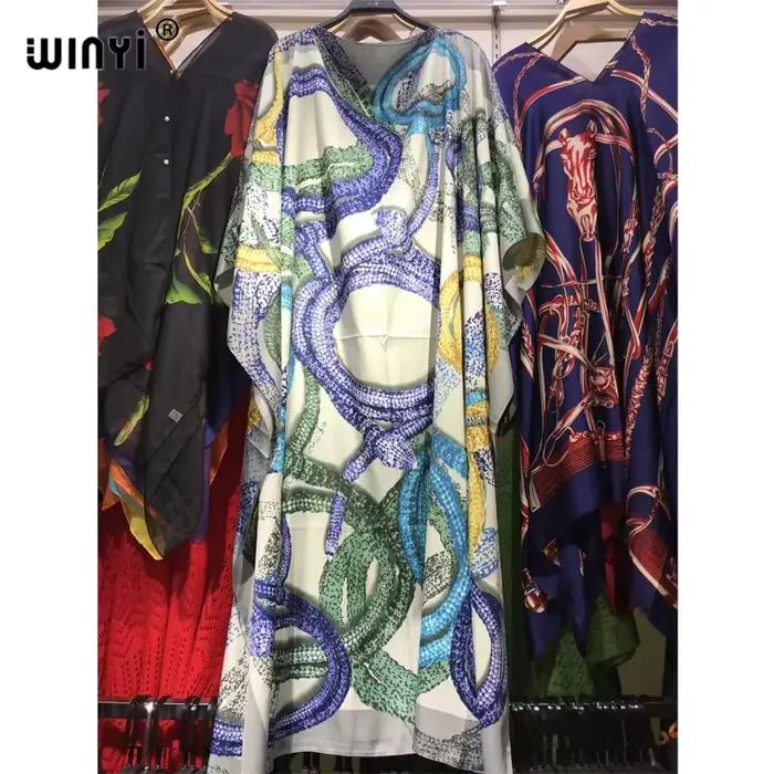 WINYI robe mode turquie robes bohême imprimer Dashiki femmes musulmanes longue caftan été couleur