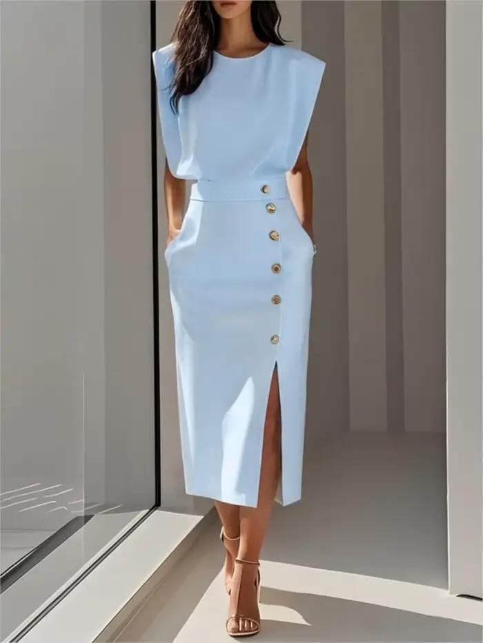 Robe de bureau solide pour femmes