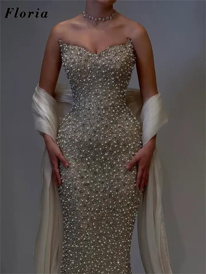 Robes de Soirée Haute Couture sans Bretelles avec Cape 2026