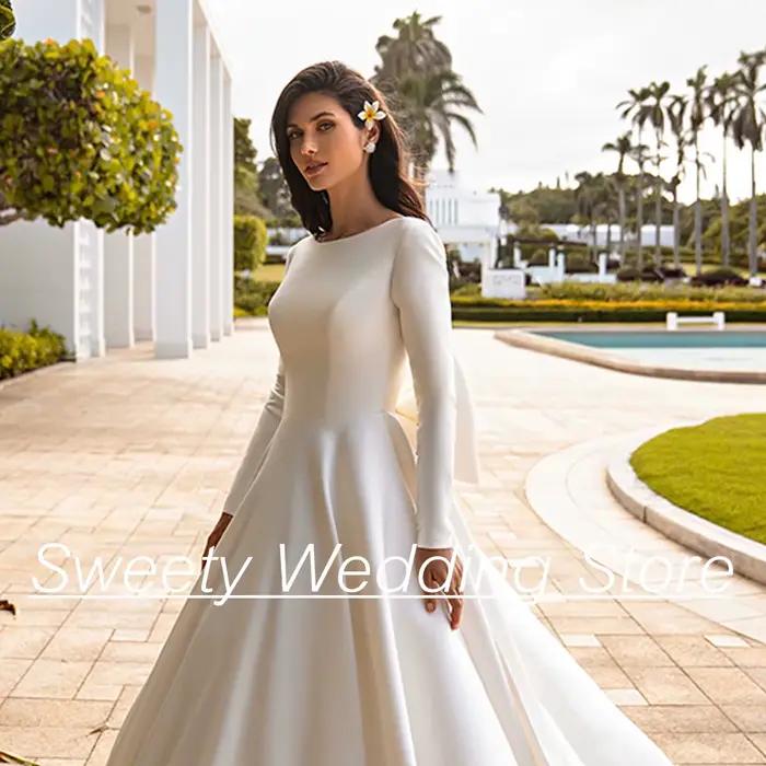 Jiayigong-Robe de Mariée Ivoire Personnalisée à Manches sulf