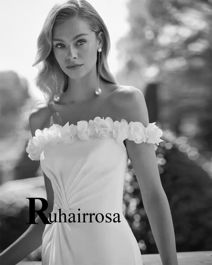Robe de mariée Ruhair Rosa sirène avec décolleté hors des épaules et motifs floraux pour femmes occassions spéciales