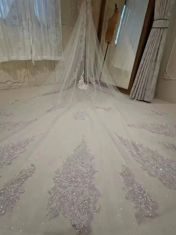 Voile de mariée cathédrale de luxe à une couche