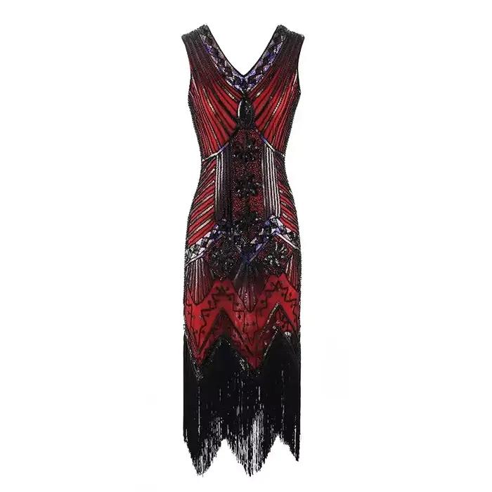1920s robe évasée grande taille S-4XL femmes mode Vintage
