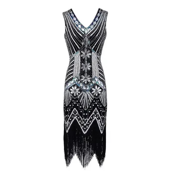 1920s robe évasée grande taille S-4XL femmes mode Vintage