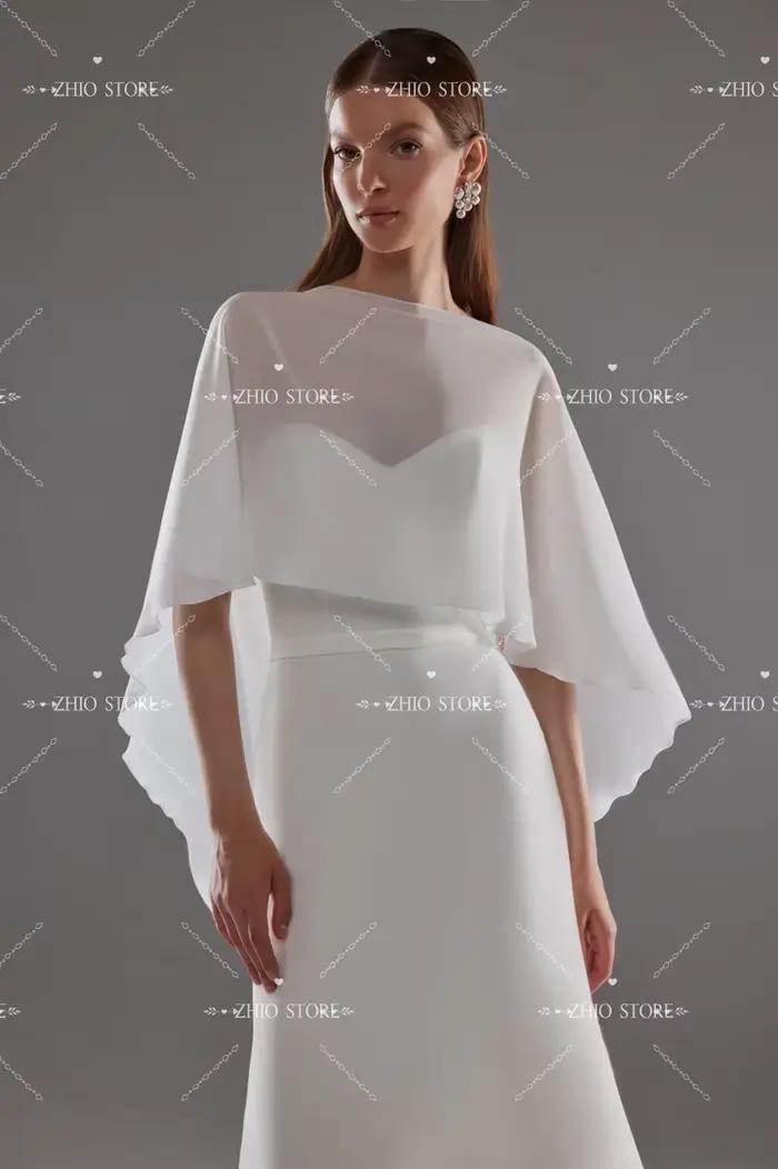 Robe de mariée sirène fluide ZHIO en satin mat et mousseline