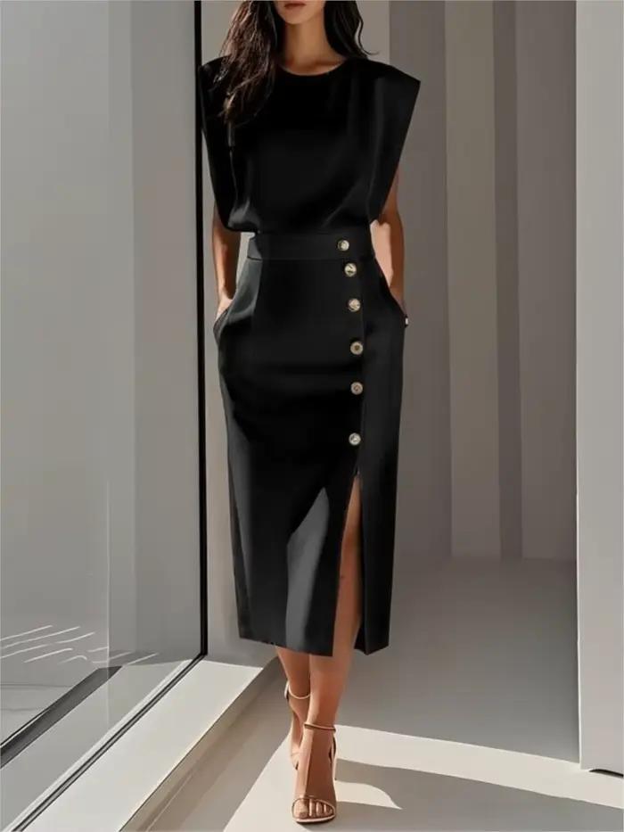 Robe de bureau solide pour femmes