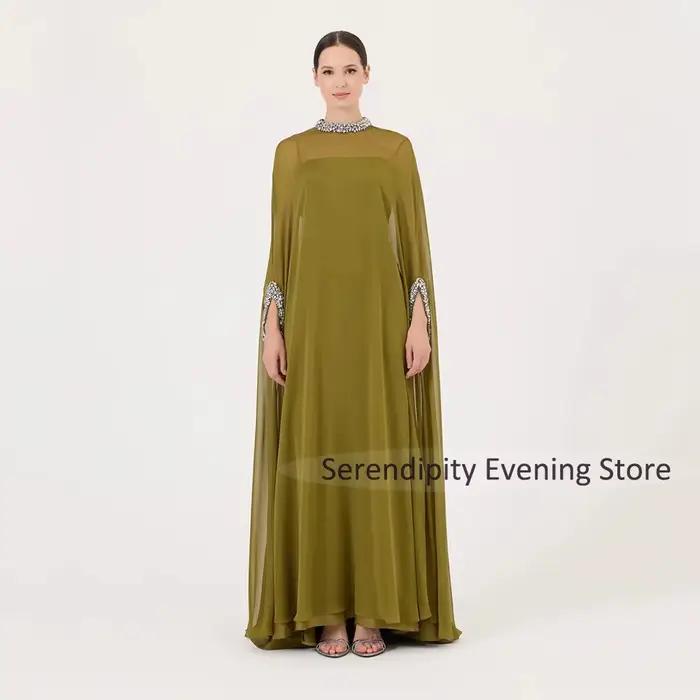 Robe de mère de la mariée élégante en mousseline avec cristal, silhouette en ligne, veste intégrée, pour mariage et soirées formelles