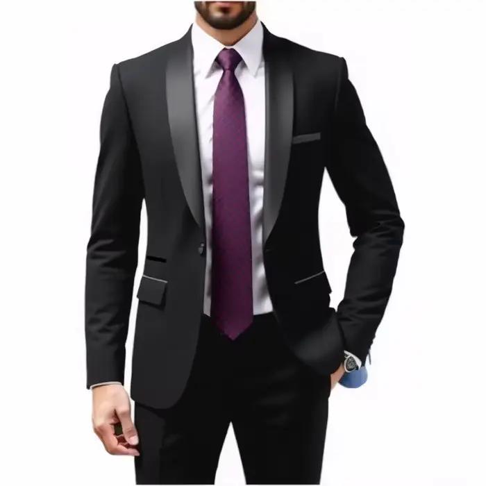 Ensemble de costume pour homme - Ensemble de costume formel pour homme - Ensemble 2 pièces pour tenue de marié - Tenue de mariage et de banquet d'affaires pour homme