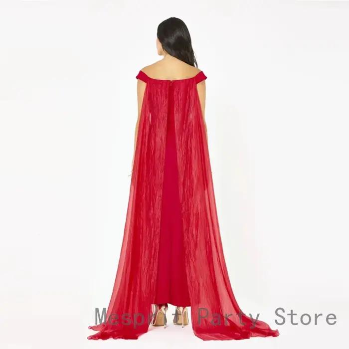Robe de Soirée Personnalisée Drapée avec Nœud à la Taille et Cape pour Femme Occasions Spéciales Élégante et Luxeuxe Soirée Officielle Mariages Galas Célébrités