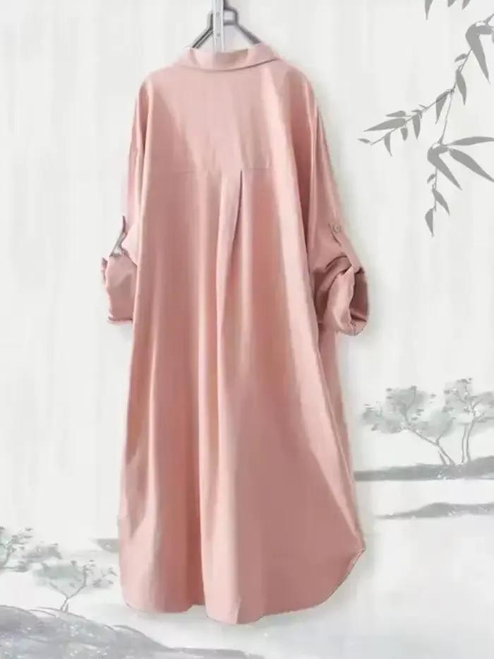 Grande taille haut pour femme Blouses ample respirant Midi vêtements coréen chemises décontractées femmes Simple solide
