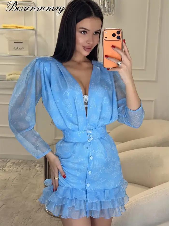Robe Courte Élégante à Imprimé Floral