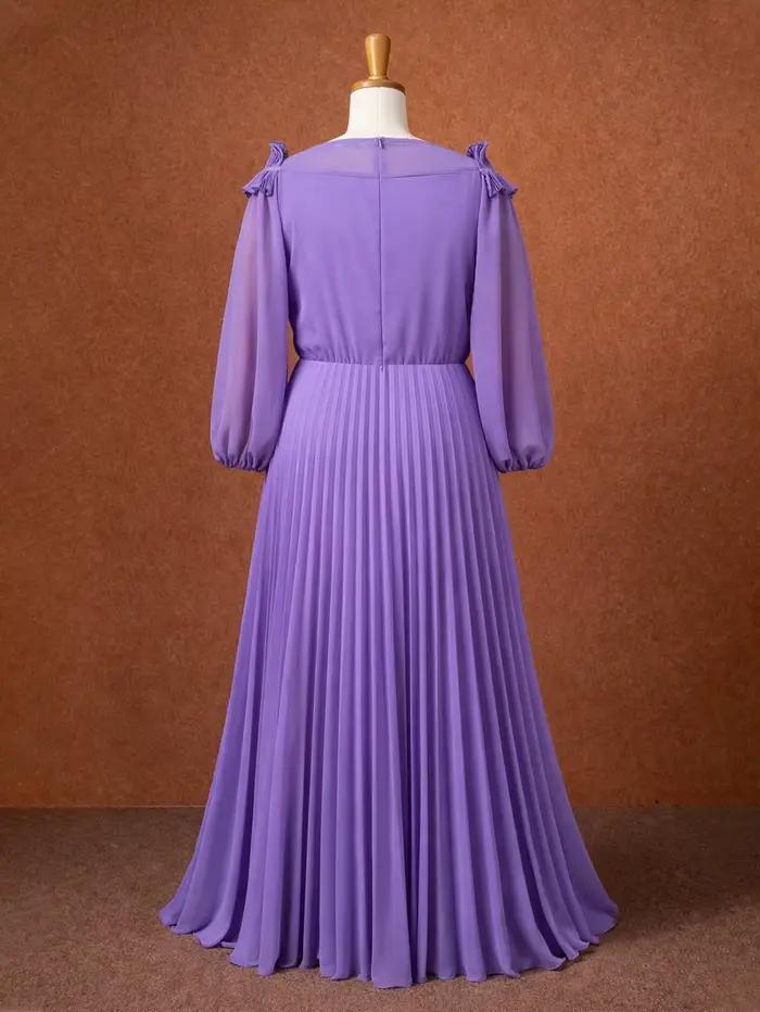 Robe de cérémonie élégante en mousseline plissée