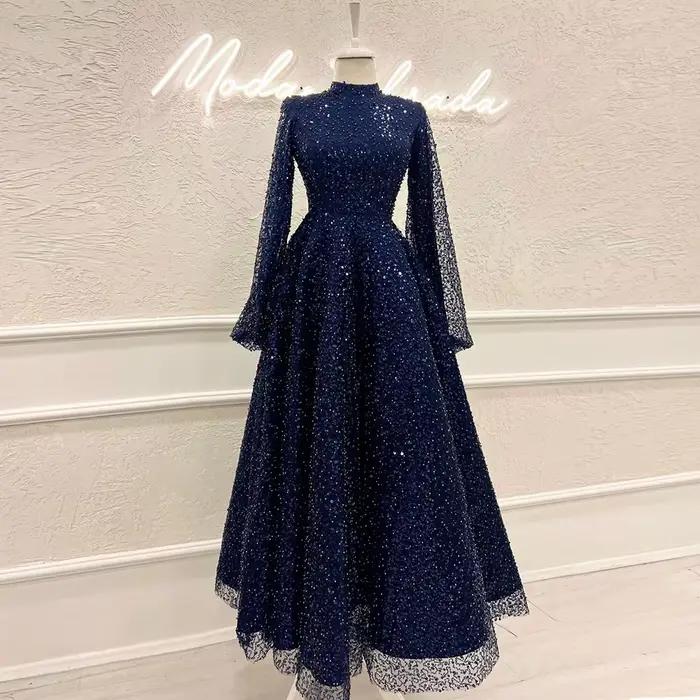 Robe de soirée de mariage arabe de Dubaï pour femme musulmane 2026