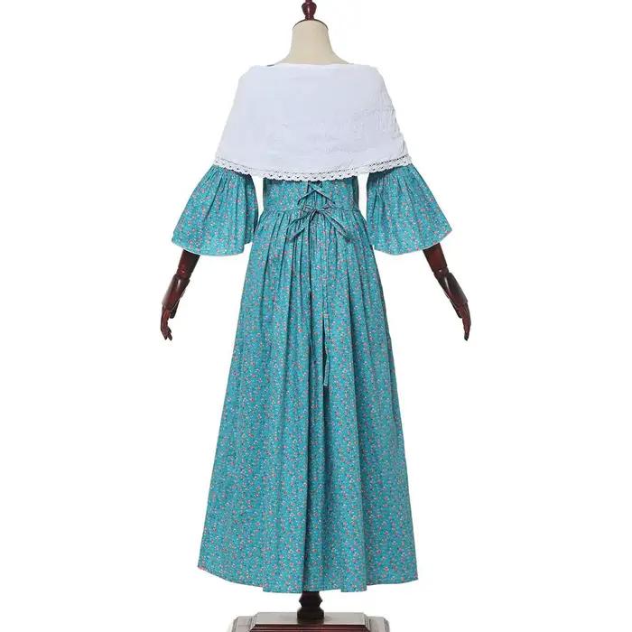 Robe de bal florale médiévale et coloniale