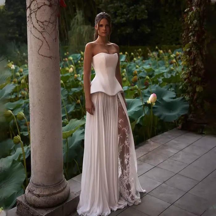 Élégant Sweetheat plissé dentelle une ligne robes De mariée Corset Brial cultivé 2025 robe De Noival personnalisé