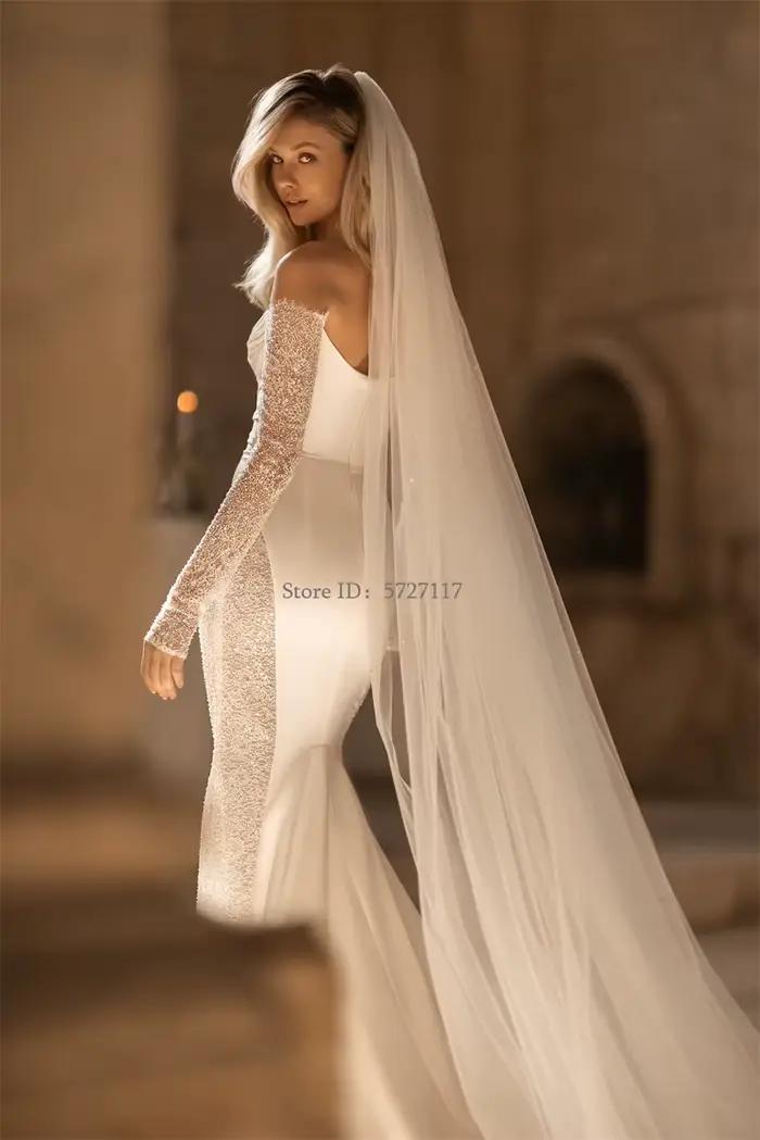 Robes De mariée modernes personnalisées col en coeur sirène
