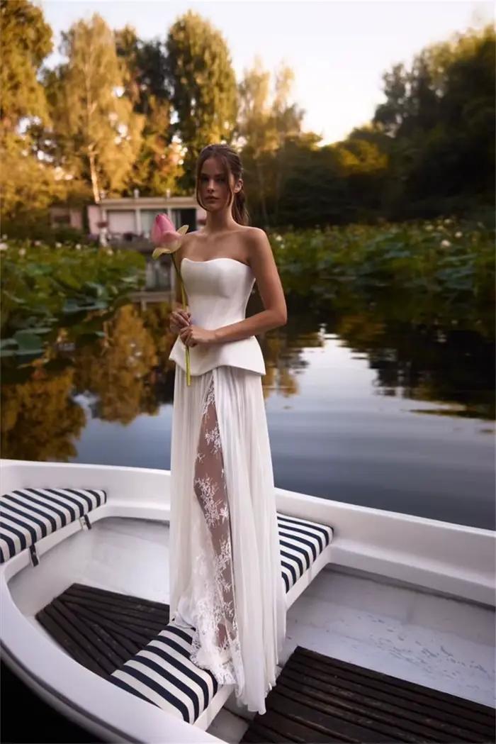 Élégant Sweetheat plissé dentelle une ligne robes De mariée Corset Brial cultivé 2025 robe De Noival personnalisé