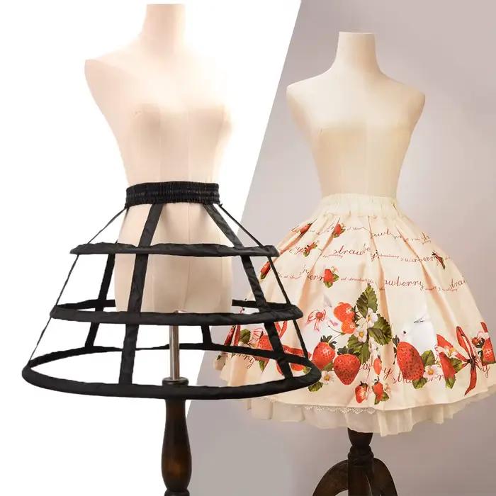 Jupon court noir pour femme, robe de danse Lolita, robe de Rhcreuse, sous-jupe Crinoline, 2023