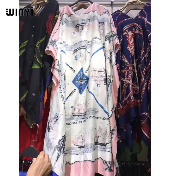 WINYI robe mode turquie robes bohême imprimer Dashiki femmes musulmanes longue caftan été couleur