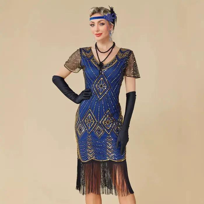 Robe de soirée Charleston des années 20 pour femme